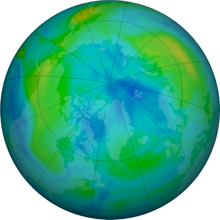 Arctic ozone map for 25 September 2019